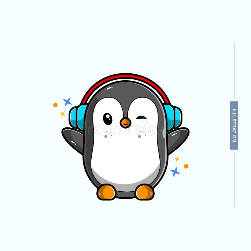 Pingüino Lindo Con Sombrero Mágico Y Temas Animales De Atracción Pegatinas  De Mascota Eps 10 Ilustración De Dibujos Animados. Ilustración del Vector -  Ilustración de pingüino, lindo: 226784868