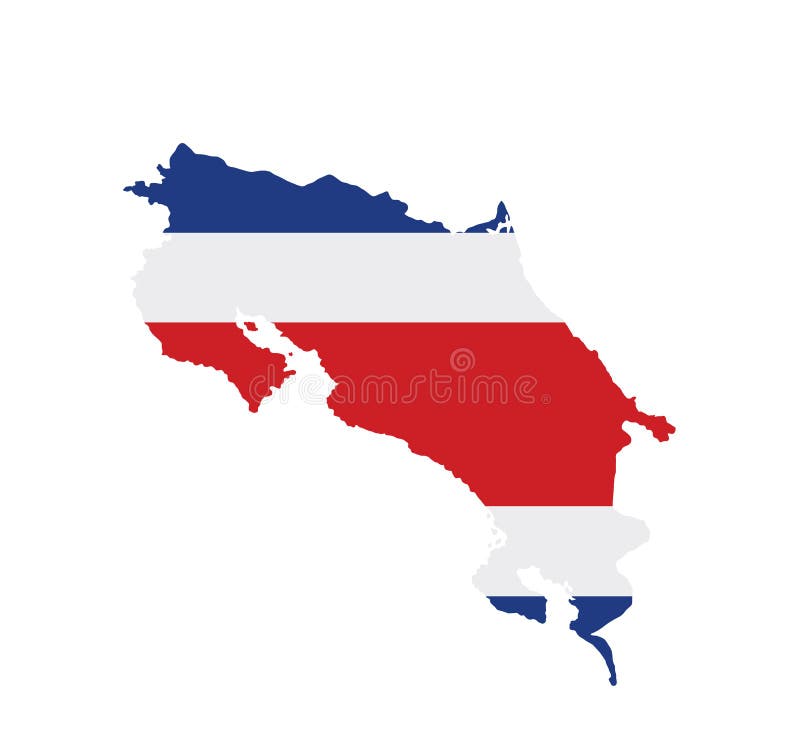 Ilustración De Silueta Vectorial De Bandera De Costa Rica Aislada En ...