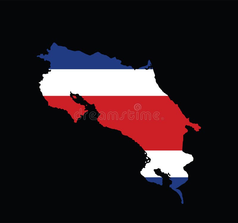 Ilustración De Silueta Vectorial De Bandera De Costa Rica Aislada En ...