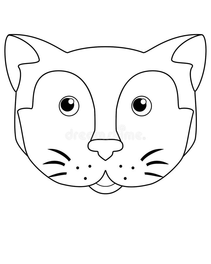 Ilustración Lineal Vectorial De Gato Lindo Para Colorear. La Cara De Los  Gatos Es Para Un Libro De Colorido. Cabeza De Gato. Esque Ilustración del  Vector - Ilustración de gatos, piel: 191089150
