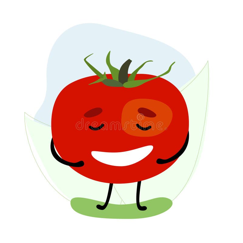 Ilustración Vectorial Con Un Tomate De Dibujos Animados Con Miembros Y Una  Cara Ilustración del Vector - Ilustración de granja, aislado: 228948228