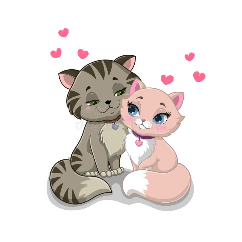 Detalle 12+ imagen dibujos de gatitos enamorados