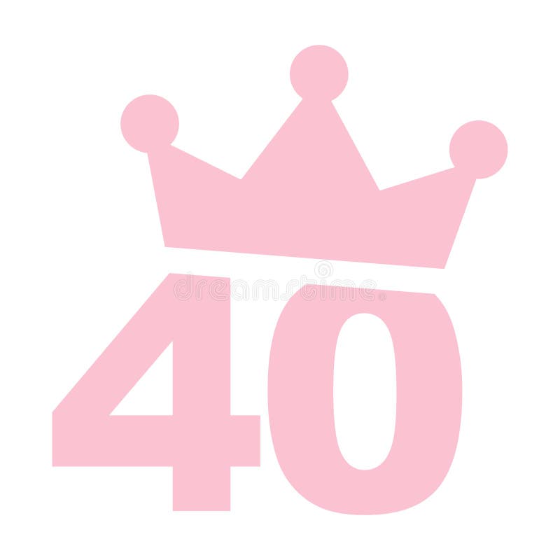 Número 40 Cumpleaños De La Corona Ilustraciones svg, vectoriales, clip art  vectorizado libre de derechos. Image 60093536