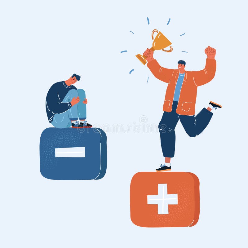 Ilustración Vectorial Del Pensamiento Positivo Y Negativo. Optimista Y Pesimista Ilustración del Vector - Ilustración de cara, negativo: 225957103 Ilustración Vectorial Del Pensamiento Positivo Y Negativo. Optimista Y Pesimista Ilustración del Vector - Ilustración de cara, negativo: 225957103