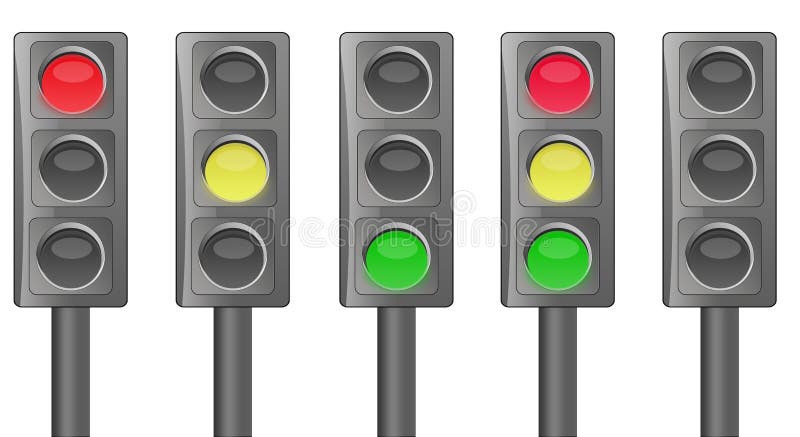 Isolated full colors traffic light illustration with white background. Isolated full colors traffic light illustration with white background.