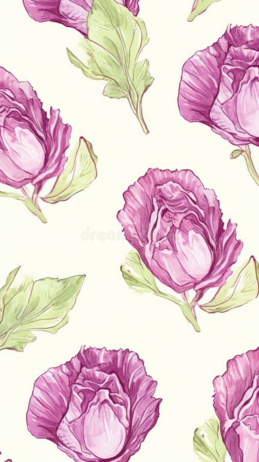 Ilustración de acuarela vertical vegetal de radicchio orgánico fresco. libre illustration