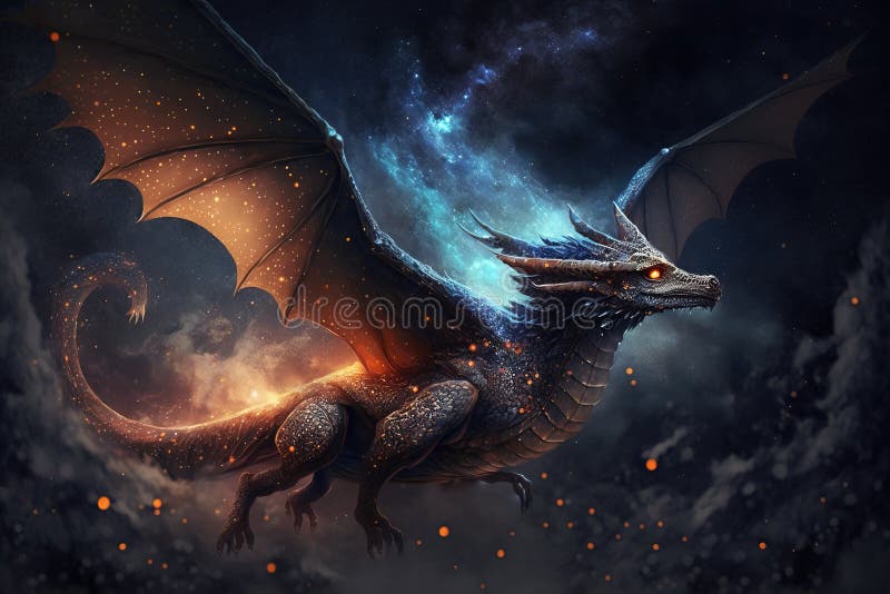 Ilustración de dragón de fantasía. ilustración generada por ai stock de ilustración