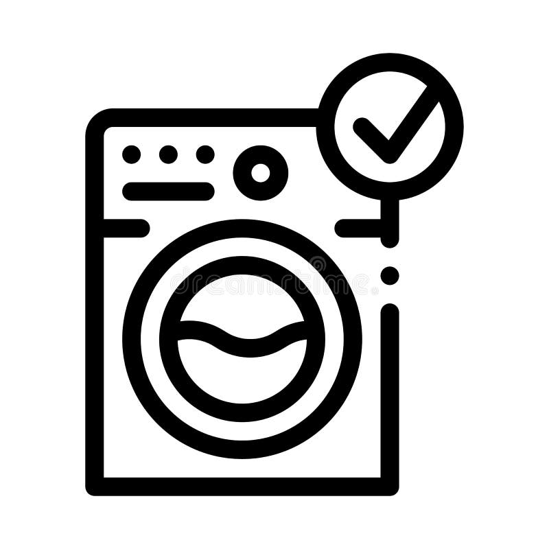 Ilustración de esquema de icono de lavadora para lavado