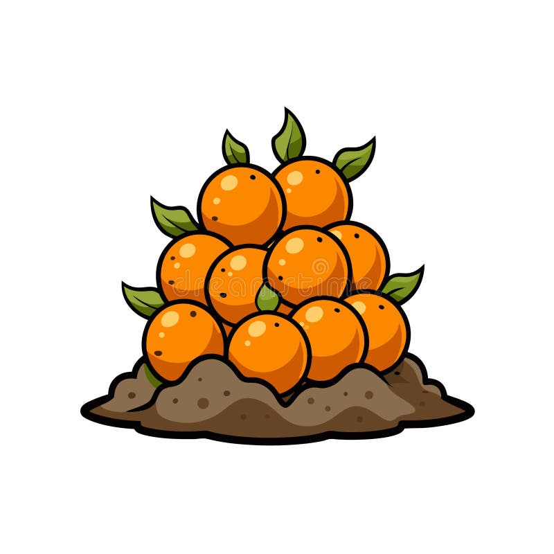 Ilustración de frutas de cítricos frescos en las naranjas de caricatura ilustración del vector