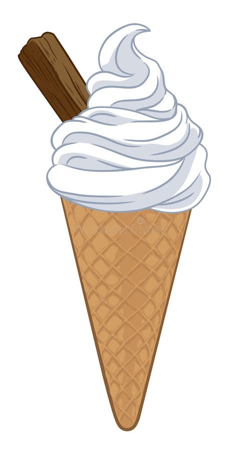 Ilustración de historieta de helado de cono