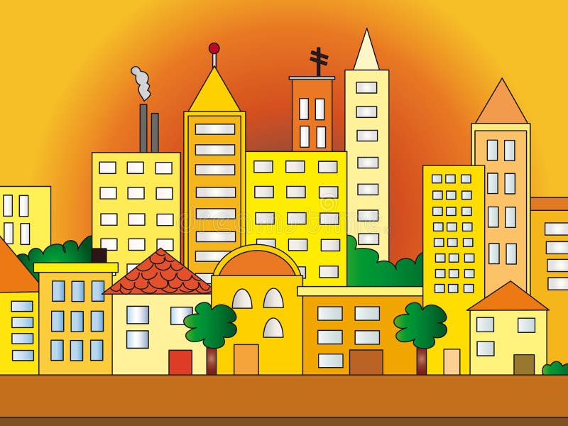 Ilustración de la ciudad libre illustration