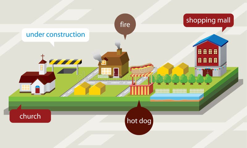 Compose your own city -- 3D map illustration. Compose your own city -- 3D map illustration