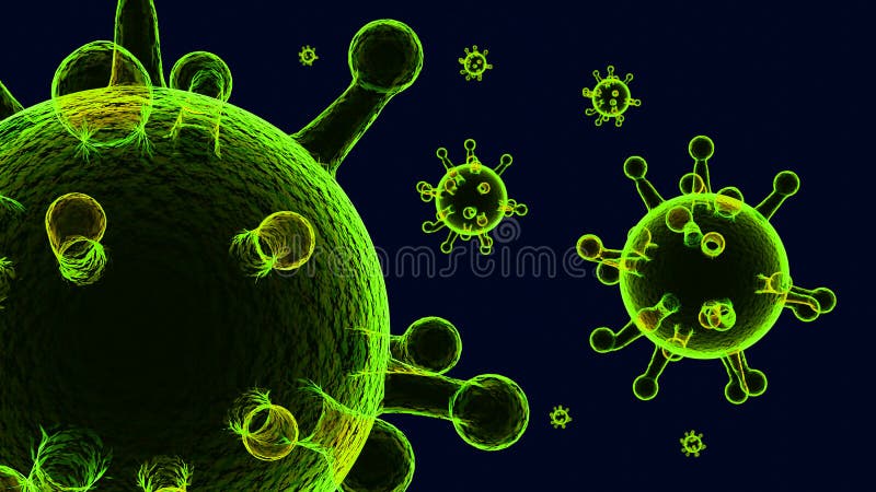 Ilustración de la infección por el microbio del virus de la corona covid-19