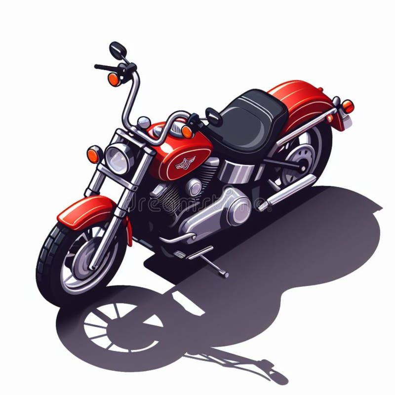 Ilustración de la moto bobber en forma de objeto isométrico aislado en un fondo blanco 1