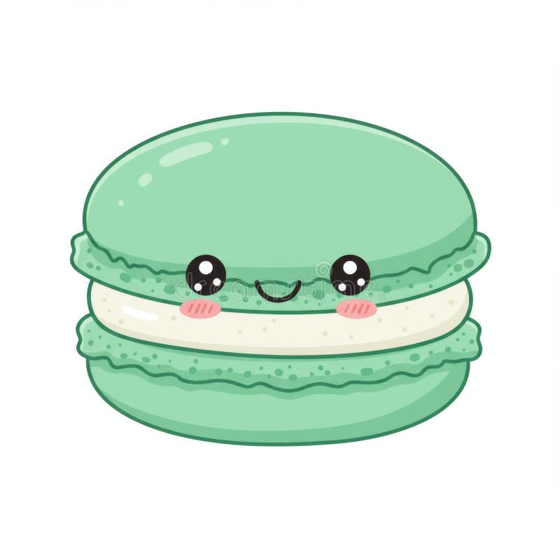 Ilustración de Macaron Verde del Pastel stock de ilustración