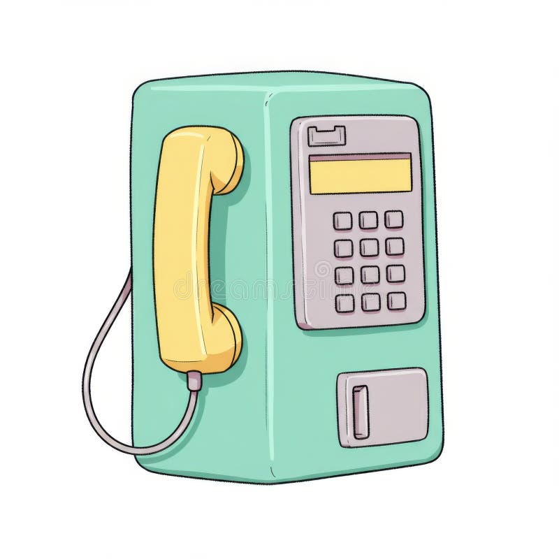 Ilustración de Pastel Green Payphone ilustración del vector