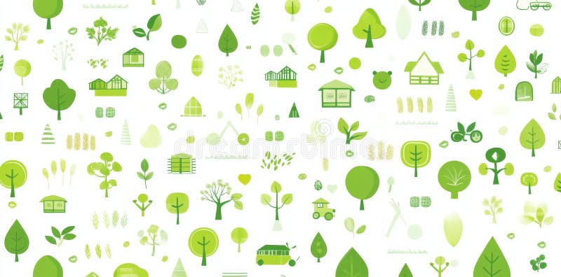 Ilustración de patrón sin fisuras con un mosaico de símbolo ecológico verde con formas de naturaleza abstracta. Una frescura foto de archivo libre de regalías