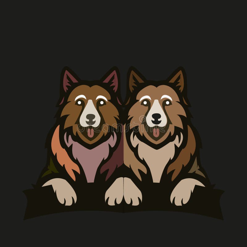 illustration of a dog with cute and cute twins. This design is suitable for dog theme t-shirts. illustration of a dog with cute and cute twins. This design is suitable for dog theme t-shirts