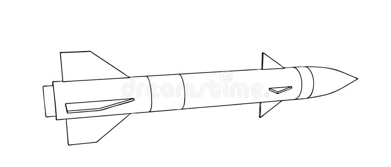 Ilustración Del Contorno Vectorial 3d Del Misil Militar Ilustración del