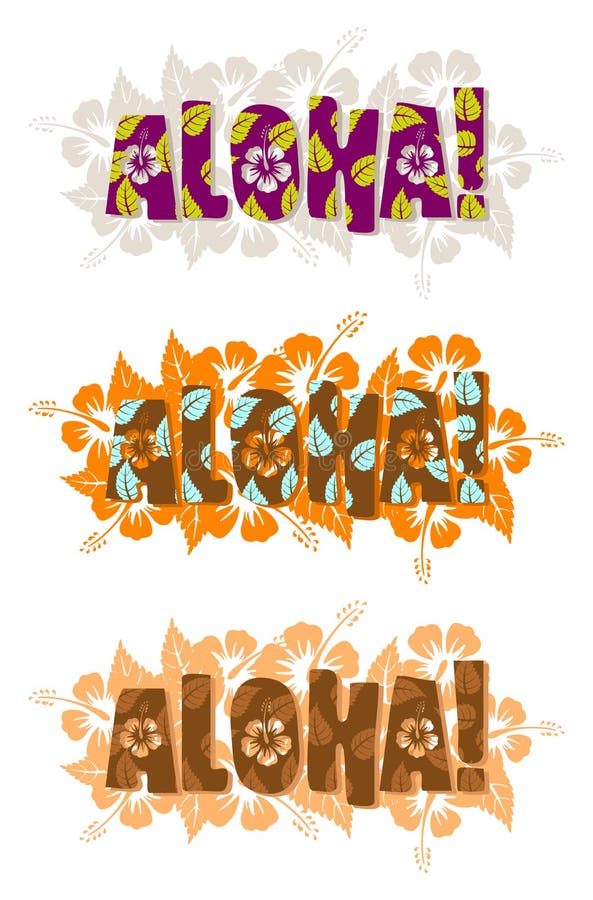 Ilustración del vector aloha de la palabra