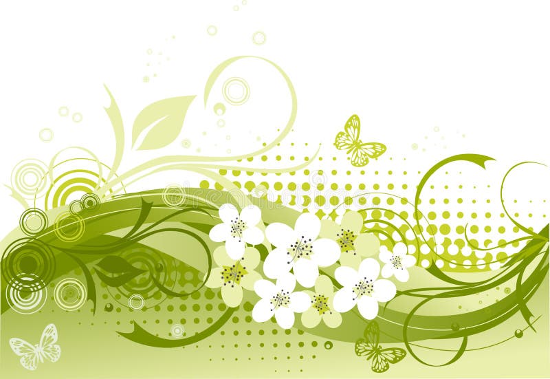 Ilustración del vector de floral verde libre illustration Ilustración del vector de floral verde libre illustration