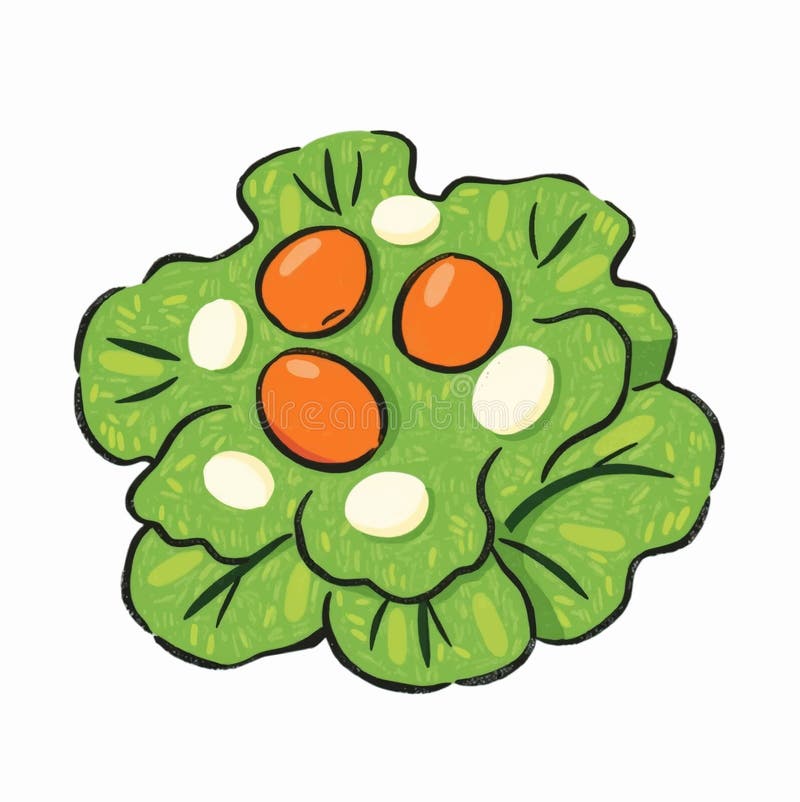 Ilustración Ensalada fresca en un bol aislado fondo icono de comida saludable stock de ilustración