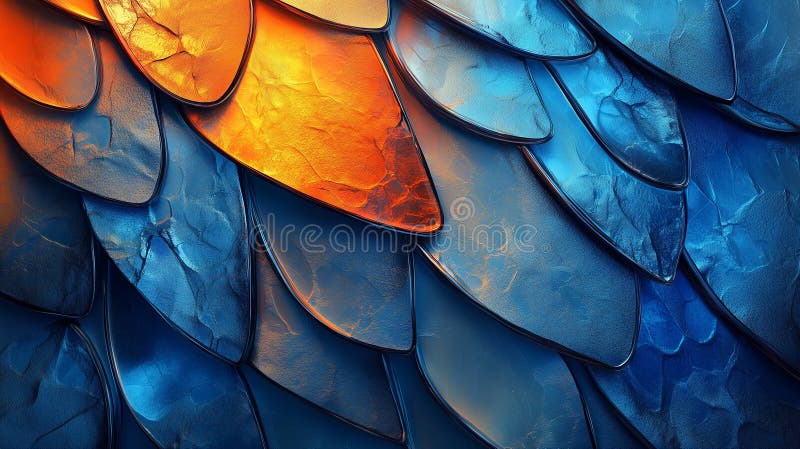 Ilustración generada por ai de reflejos azul y naranja imagen de archivo libre de regalías