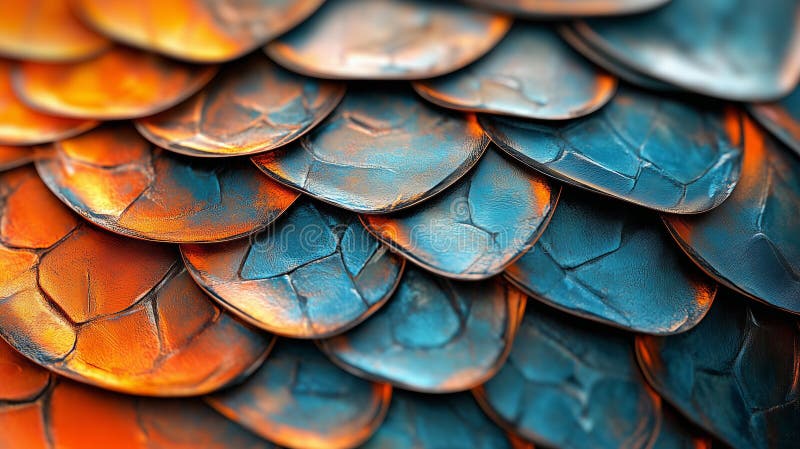 Ilustración generada por ai de reflejos azul y naranja imágenes de archivo libres de regalías