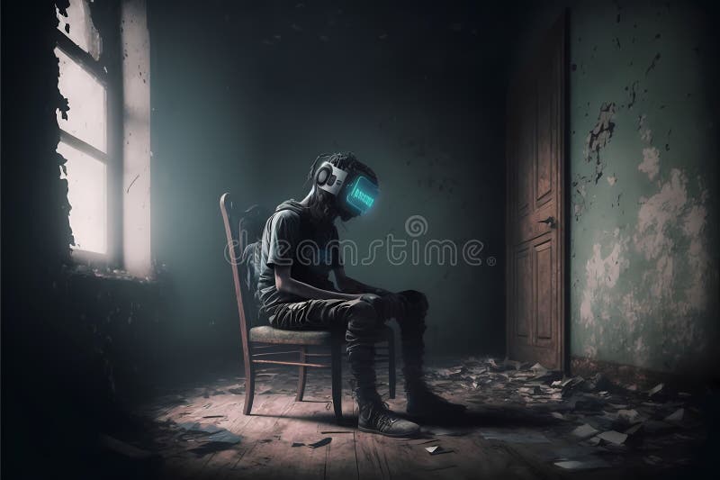 Ilustración generada por ai de un futuro concepto de gran reinicio transhumano ilustración del vector