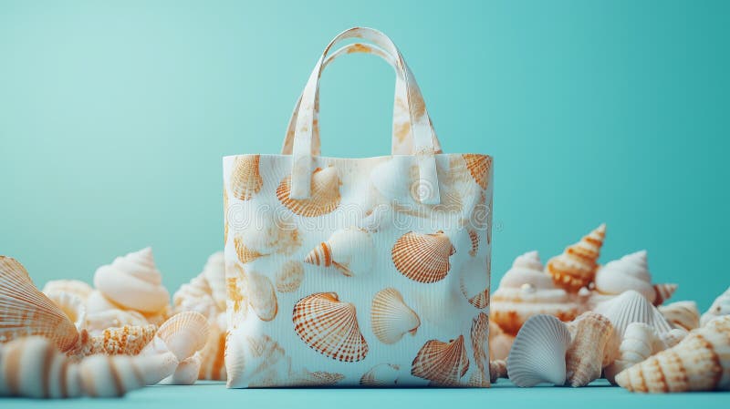 Ilustración generada por ai de una bolsa de compra reutilizable foto de archivo libre de regalías