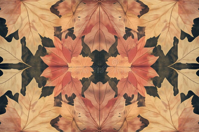 Ilustración generada por el aigón del fondo reflejado de las hojas de otoño fotografía de archivo libre de regalías