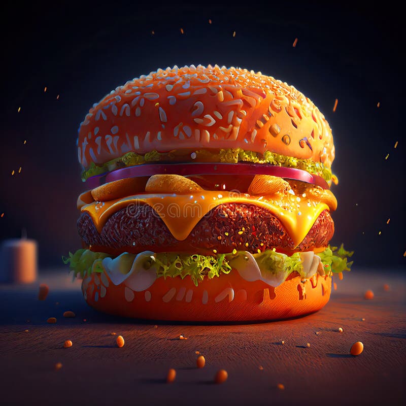 Ilustración generativa clásica cheeseburger ai ilustración del vector