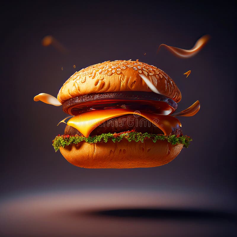 Ilustración generativa clásica cheeseburger ai stock de ilustración