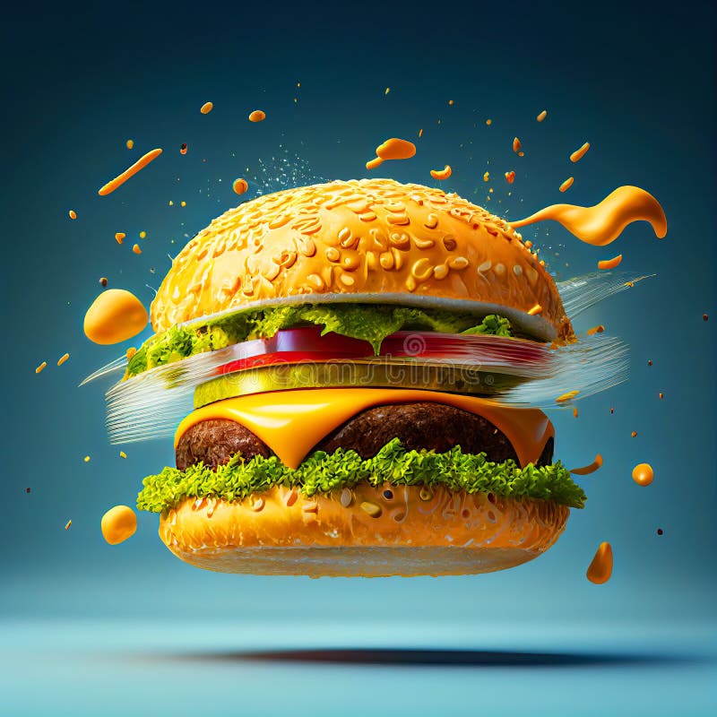 Ilustración generativa clásica cheeseburger ai stock de ilustración