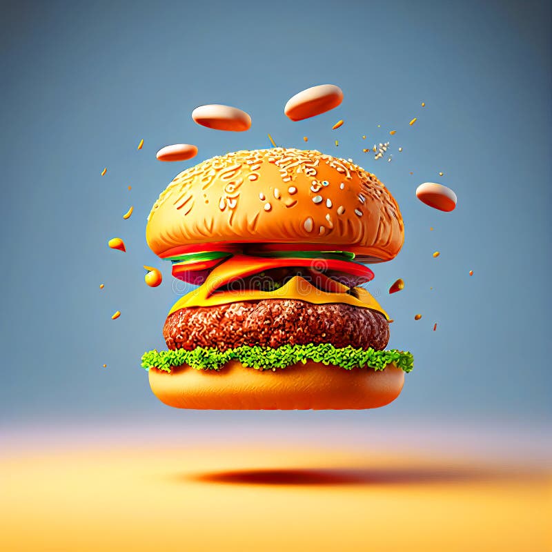 Ilustración generativa clásica cheeseburger ai libre illustration