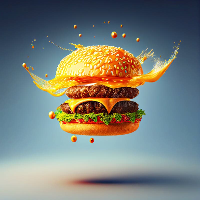 Ilustración generativa clásica cheeseburger ai stock de ilustración