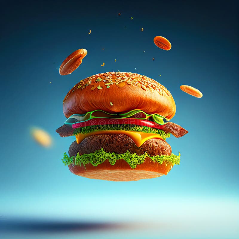 Ilustración generativa clásica cheeseburger ai ilustración del vector