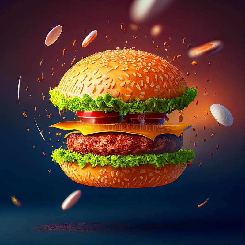 Ilustración generativa clásica cheeseburger ai libre illustration