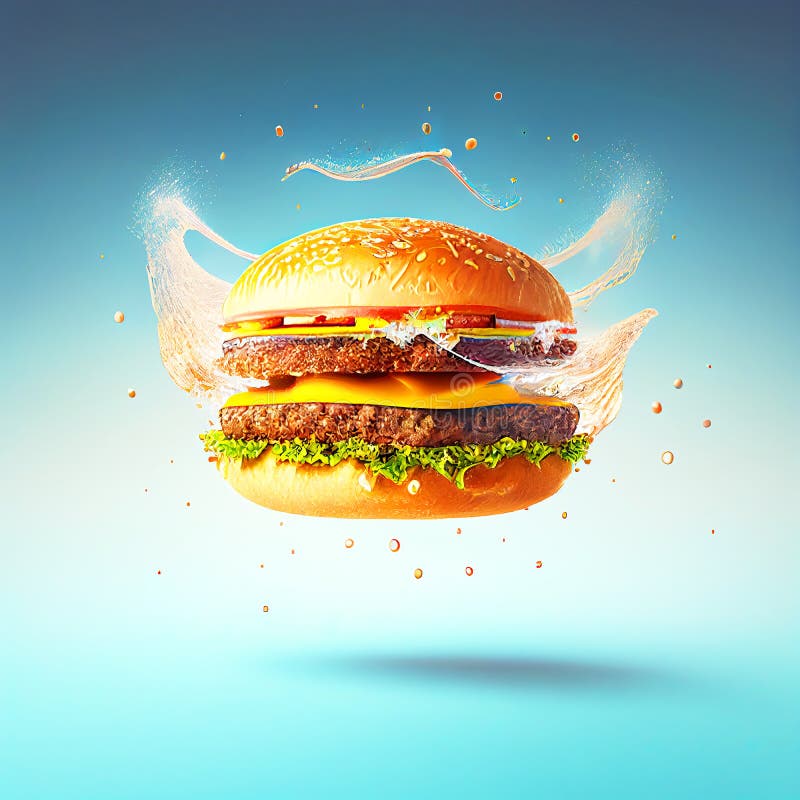 Ilustración generativa clásica cheeseburger ai ilustración del vector