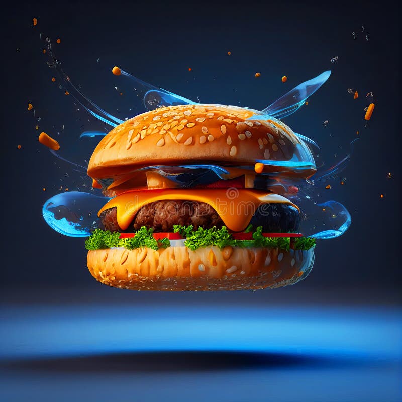 Ilustración generativa clásica cheeseburger ai libre illustration