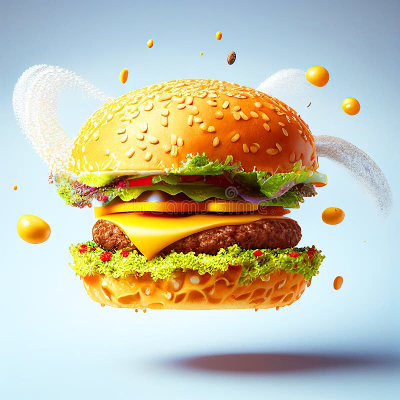 Ilustración generativa clásica cheeseburger ai ilustración del vector