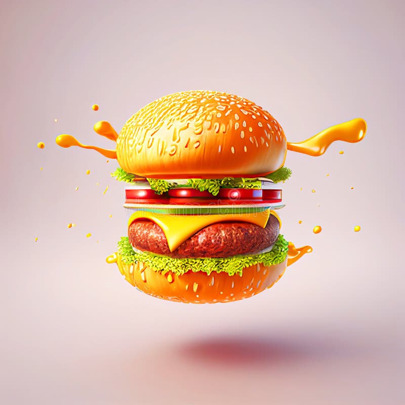 Ilustración generativa clásica cheeseburger ai libre illustration