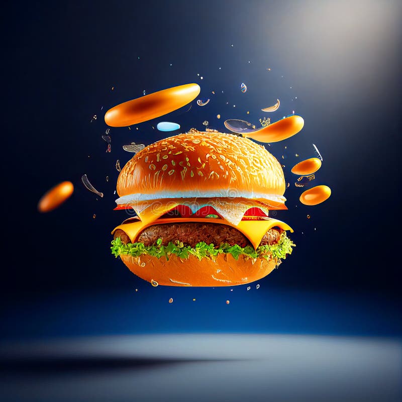Ilustración generativa clásica cheeseburger ai ilustración del vector
