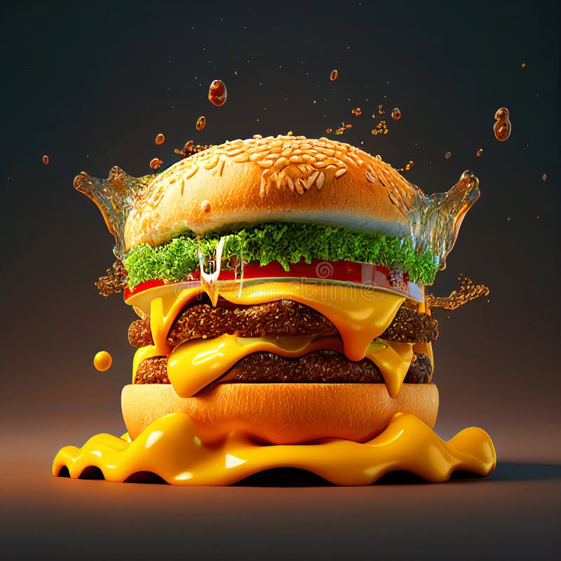 Ilustración generativa clásica cheeseburger ai libre illustration