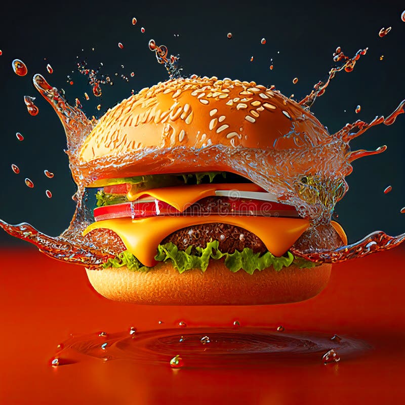 Ilustración generativa clásica cheeseburger ai libre illustration