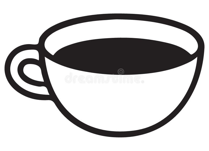 Ilustración gráfica de la silueta de la copa de café al vapor stock de ilustración
