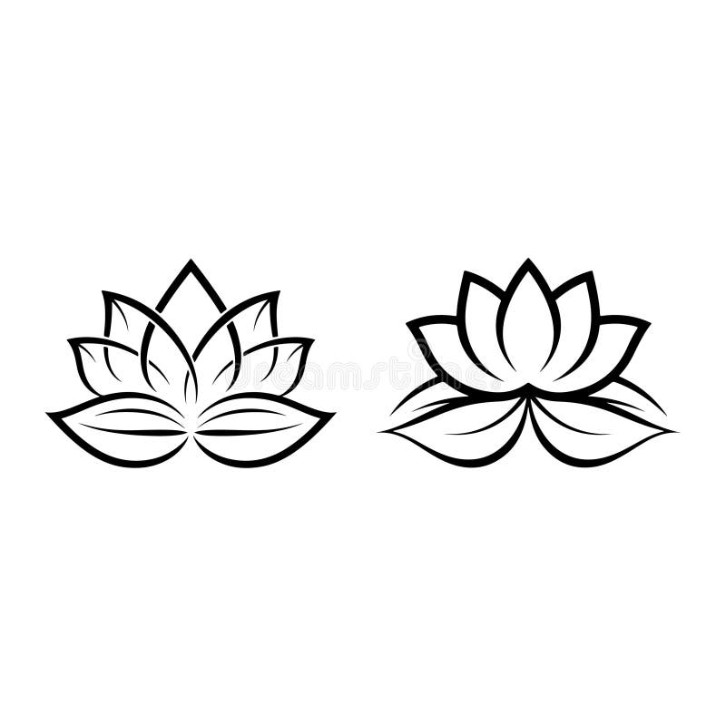 Ilustración vectorial de la línea de flores de Lotus. libre illustration