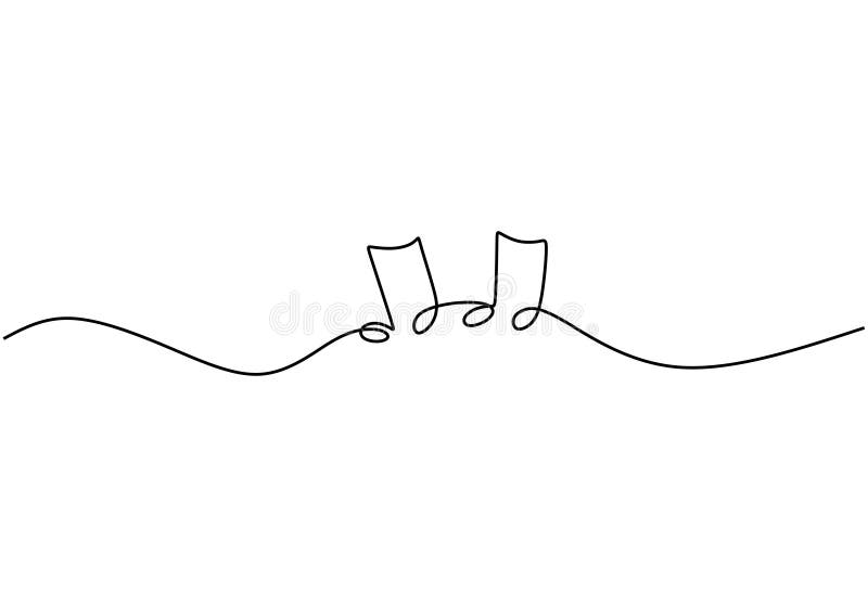 Ilustración vectorial de nota completa un solo estilo de dibujo de línea continua. signo de minimalismo y símbolo de la música libre illustration