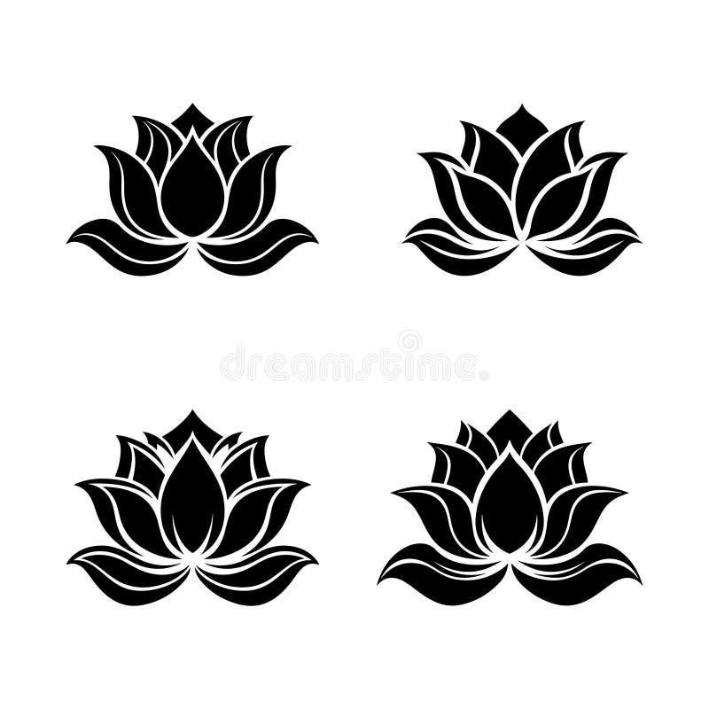 Ilustración vectorial de silueta de flores de Lotus. libre illustration