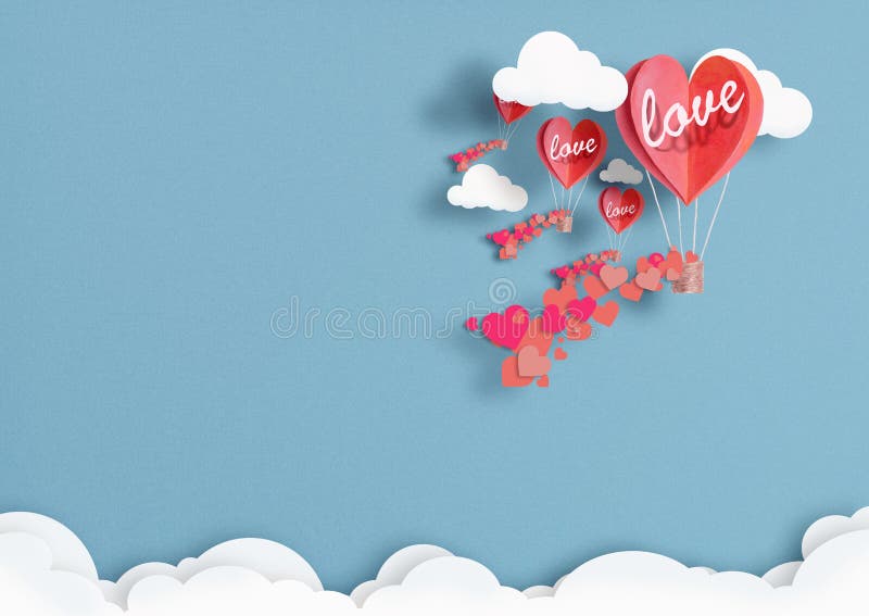 Ilustracja balony w formie serc lata w niebie zdjęcia stock Ilustracja balony w formie serc lata w niebie zdjęcia stock